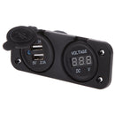 Marine 12V/24V Cigarette Lighter Voltmeter + USB Charger Socket Outlet 5V 1A 2.1A for Boat Caravans Trailer Trucks
