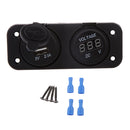 Marine 12V/24V Cigarette Lighter Voltmeter + USB Charger Socket Outlet 5V 1A 2.1A for Boat Caravans Trailer Trucks