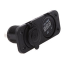 Marine 12V Cigarette Lighter Dual USB Socket Outlet + DC Voltmeter for Motorbike Car/Boat/ATV/UTV/Camper/Caravans Universal Use