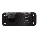 12V/24V Waterproof Dual 2 USB Outlet Motorcycle Boat Car Cigarette Lighter Power Socket Adapter Charger
