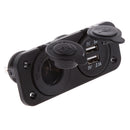 12V/24V Waterproof Dual 2 USB Outlet Motorcycle Boat Car Cigarette Lighter Power Socket Adapter Charger