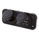 12V/24V Waterproof Dual 2 USB Outlet Motorcycle Boat Car Cigarette Lighter Power Socket Adapter Charger