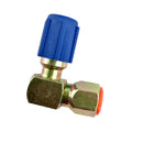 A/C 7/16 Low Side R12 to R134a Adapter 90 degrees Quick Connector Blue Cap