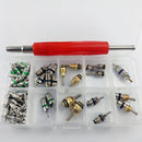 60pcs Valve Core Stem Cap Air Conditioning Refrigerant R12 R134a Remover Kit