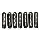 Trim Front Grille Cover Insert Mesh Grills Kit for 07-16 Jeep Wrangler JK Pack of 7