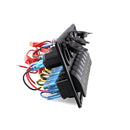 12V-24V 8 Gang Marine Switch Panel USB Port Voltmeter Cigarette Lighter Socket Waterproof Easy Install Heavy Duty ABS