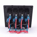 4 Gang Waterproof Car Marine Rocker Switch Panel Circuit Breaker Blue LED