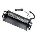 8-LED Car Dash Warning Strobe Flash Emergency Hazard Light Lamp Amber+White Car Truck Vehicle Safety W/ Suction Base