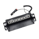 8-LED Car Dash Warning Strobe Flash Emergency Hazard Light Lamp Amber+White Car Truck Vehicle Safety W/ Suction Base