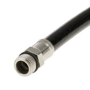 Motorcycle Car 1/4PT Male Threaded Rubber Inflating Hose Air Tire Pump Black