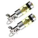 2Pcs Car H3 100W Fog Light Yellow 2323 LED DRL Projector Lamp Bulb 4300K