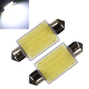 2pcs 41mm Festoon COB 12Chips DC 12V LED Car Dome Reading Lights Lighting White