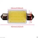 2pcs 41mm Festoon COB 12Chips DC 12V LED Car Dome Reading Lights Lighting White