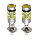 2pcs H1 100W Fog Light Yellow LED DRL Projector Lamp Bulb for Car Vehicle