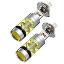 2pcs H1 100W Fog Light Yellow LED DRL Projector Lamp Bulb for Car Vehicle