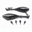 2PCS Motorcycle LED Turn Signal Light Rearview Mirrors W/ Clear Cover 1087 -Black