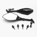 2PCS Motorcycle LED Turn Signal Light Rearview Mirrors W/ Clear Cover 1087 -Black