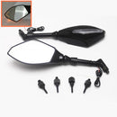 2PCS Motorcycle LED Turn Signal Light Rearview Mirrors W/ Clear Cover 1087 -Black