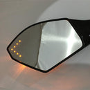 2x Motorcycle LED Turn Signal Light Rearview Mirrors W/ Smoke Cover 1087 Black