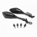2x Motorcycle LED Turn Signal Light Rearview Mirrors W/ Smoke Cover 1087 Black