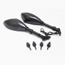 2x Motorcycle Rearview Mirror& LED Turn Signal Indicator 1087 -Black Lattice