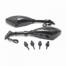 2x Motorcycle Rearview Mirror& LED Turn Signal Indicator 1087 -Black Lattice