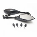 2x Motorcycle Rearview Mirror& LED Turn Signal Indicator 1087 -Black Lattice