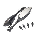2x Motorcycle Rearview Mirror& LED Turn Signal Indicator 1087 -Black Lattice