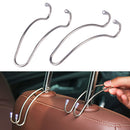 2pcs Car Seat Back Hanger Coat Clothes Shopping Bag Hook Stainless Steel Universal