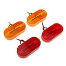 2 Piece Red + 2 Piece Amber 6LED Rectangle Clearance 12V Side Marker Lights for Trailer Camper