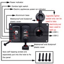 DC 12V/24V Push Rocker Switch & Power Socket & USB Port Power Supply Blue Indicator for Cars Trucks ATVs