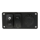 DC 12V/24V Push Rocker Switch & Power Socket & USB Port Power Supply Blue Indicator for Cars Trucks ATVs