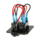 On/Off Rocker Switch + Dual USB Charger + Voltmeter for 12V/24V Car Boat ATV