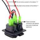 On/Off Rocker Switch + Dual USB Charger + Voltmeter for 12V/24V Car Boat ATV