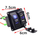 On/Off Rocker Switch + Dual USB Charger + Voltmeter for 12V/24V Car Boat ATV