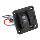 On/Off Rocker Switch + Dual USB Charger + Voltmeter for 12V/24V Car Boat ATV