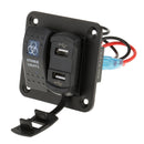 On/Off Rocker Switch + Dual USB Charger + Voltmeter for 12V/24V Car Boat ATV