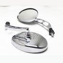 2PCS Universal Motorcycle View Side Rearview Large Mirrors for Harely Silver