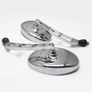 2PCS Universal Motorcycle View Side Rearview Large Mirrors for Harely Silver