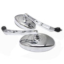 2PCS Universal Motorcycle View Side Rearview Large Mirrors for Harely Silver