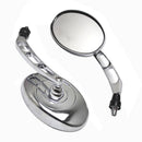 2PCS Universal Motorcycle View Side Rearview Large Mirrors for Harely Silver