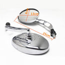 2PCS Universal Motorcycle View Side Rearview Large Mirrors for Harely Silver