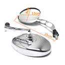 2PCS Universal Motorcycle View Side Rearview Large Mirrors for Harely Silver