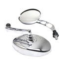 2PCS Universal Motorcycle View Side Rearview Large Mirrors for Harely Silver