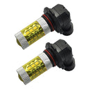 2PCS 9006 2323 80W 6000K 16-SMD LED Fog Lights Driving Bulbs for Car -Yellow