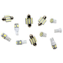 11pcs White LED Lights Interior for T10 and 31mm Car Map Dome License Plate