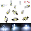 11pcs White LED Lights Interior for T10 and 31mm Car Map Dome License Plate