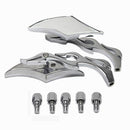 2x Universal Motorcycle Motorbike Chrome Flame Gothic Rear View Side Mirror