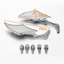 2x Universal Motorcycle Motorbike Chrome Flame Gothic Rear View Side Mirror