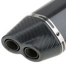 Universal 51MM Motorcycle Silencer Double Exhaust Muffler Pipe Carbon Fiber